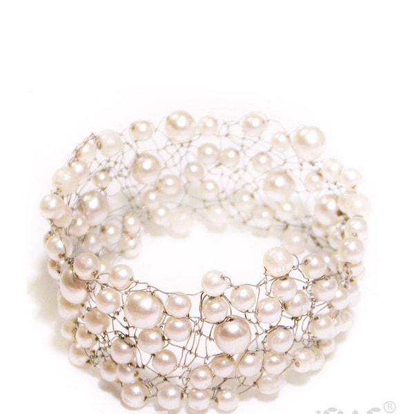 Bracelet Fait Main avec Perles Véritables et Argent, Bijou Raffiné sur Mesure, Accessoire de Mode, Cadeau de Mariage cadeau pour elle