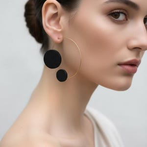 Handmade Wooden Earrings - 2 Circles Design • Original & Unique Jewelry • Circular Boucles d'Oreilles • Boucles Miette