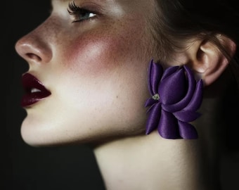 Boucles d'oreilles série coussinet  "Fleurs de Matisse" – Création Unique colorée, Sculpturales Pour Femme,  • pierres Aventurines