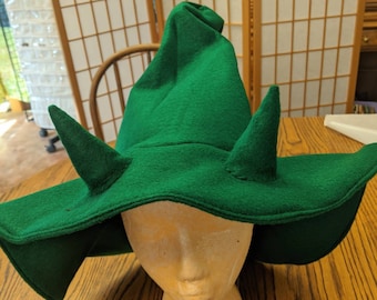 Ralsei witch hat for Gamer Cosplay handmade green horns witch