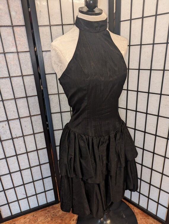 Vintage Positively Ellyn Dress Halter Black 80s 9… - image 2