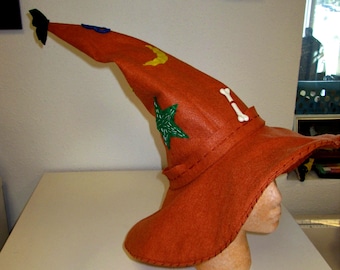 Cappello da strega Sophie di HalloweenTown Arancione con osso costume per adulti Halloween