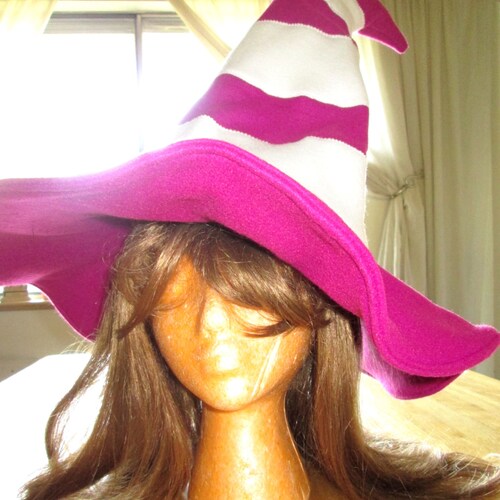 Witch Hat Vivian Paper Mario With Pink and White Stripes for Gamer