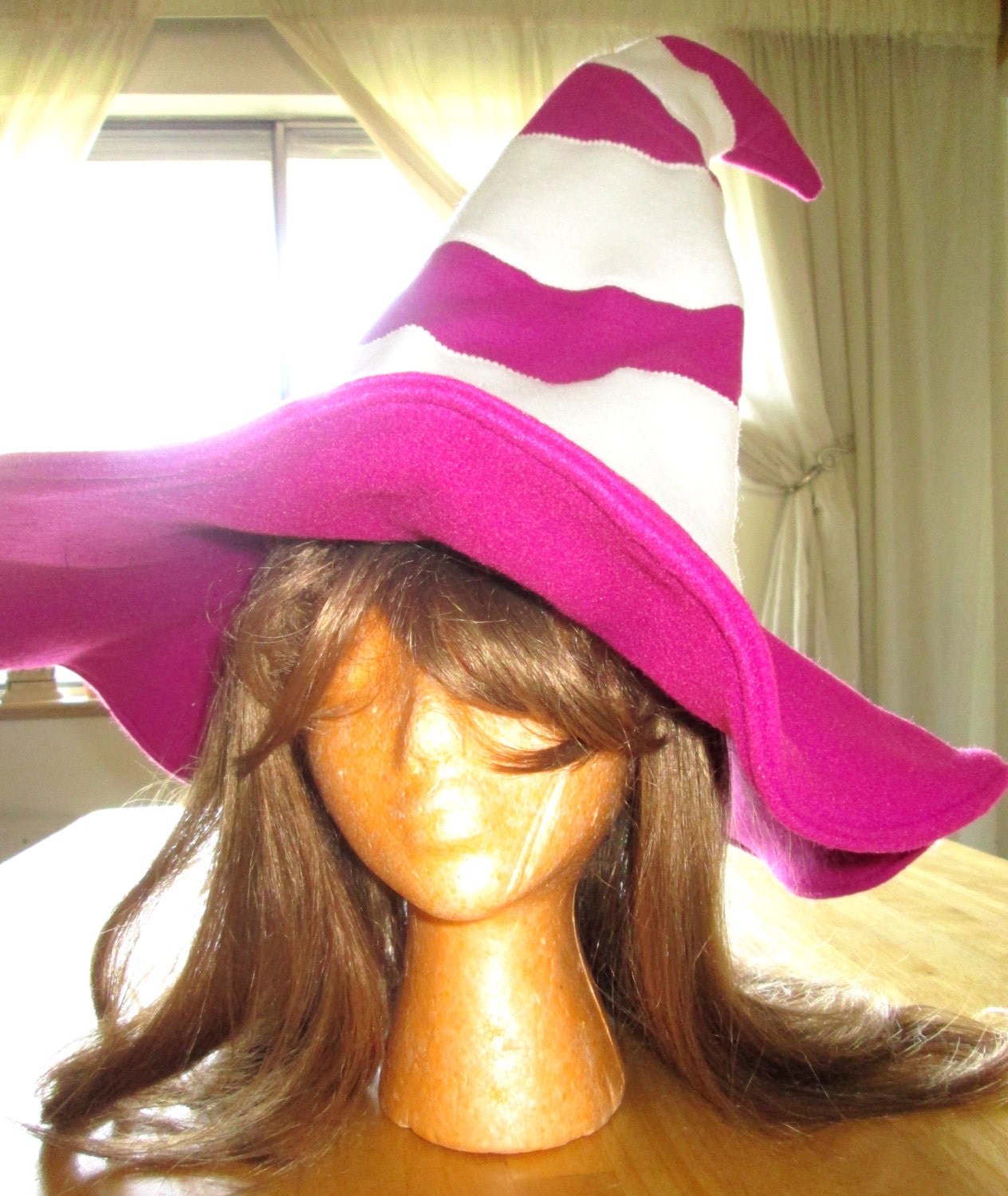 Witch Hat Vivian Paper Mario With Pink and White Stripes for Gamer