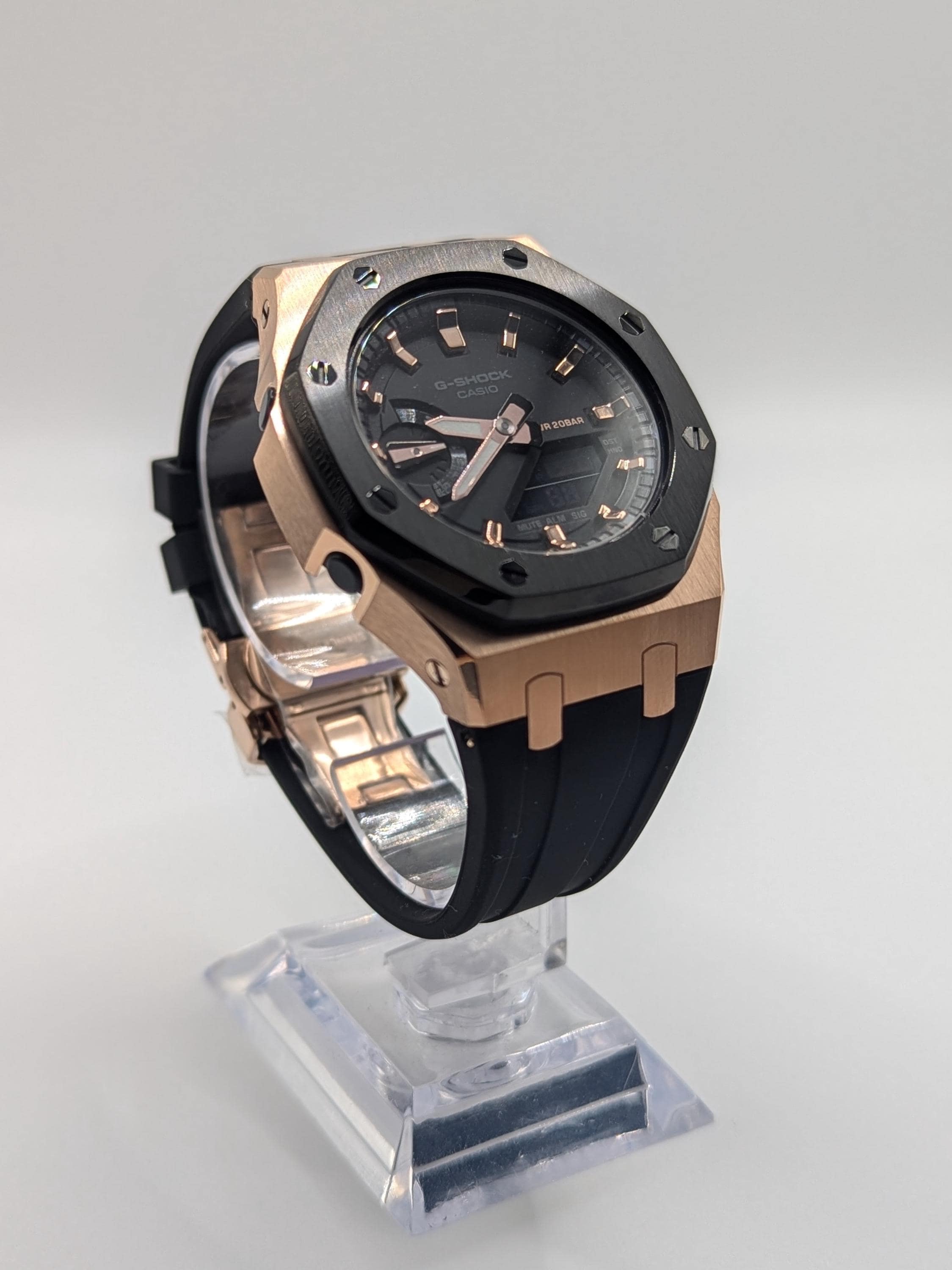 Custom Casioak G-shock Rose Gold & Black, Casio GMA-S2100, Gen 5 