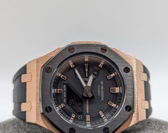 Custom Casioak G-shock Rose Gold & Black, Casio GMA-S2100, Gen 5