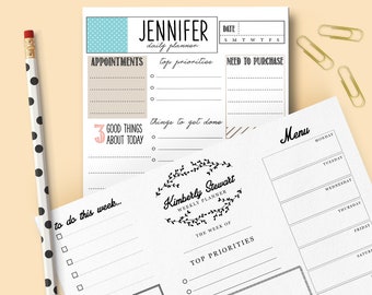 Daily Planner Notepad, Personalized, Organization, to Do Lists - Etsy