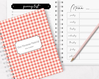 Small Meal Planner Notebook, Personalized, 75 pages, Notebook, To Do List, 5.5" x 7.25"