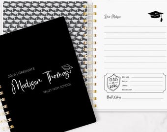 Personalized Graduation Guest Book: Spiral Notebook, Advice Book