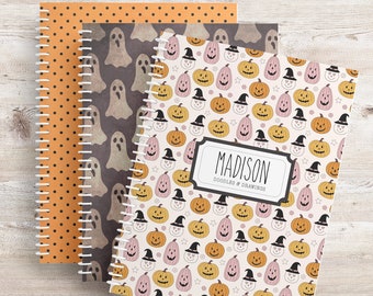 Halloween Sketchbook, Notebook, Trick or Treat, Halloween Party, Personalized, Gift