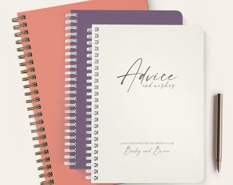 Personalized Baby Shower Guest Book: Advice & Wishes Spiral Notebook