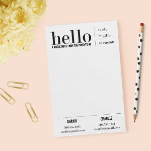 Personalized School Notepad: Notes From Mom & Dad