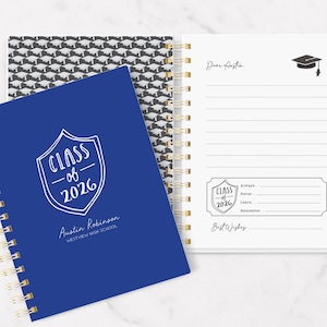 Personalized Graduation Guest Book: Spiral Notebook, Advice Book