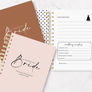 Bridal Shower Guest Book, Letters to the Bride, Advice for Bride, Wedding Advice, Guest Book, Small Notebook, Personalized