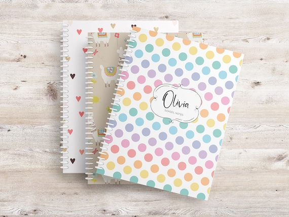 Personalized School Notebook: Wide Ruled, Plastic Coil Bound