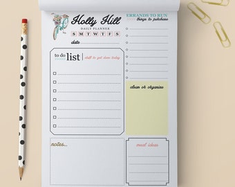 Daily Planner Notepad, Personalized, Organization, To Do Lists