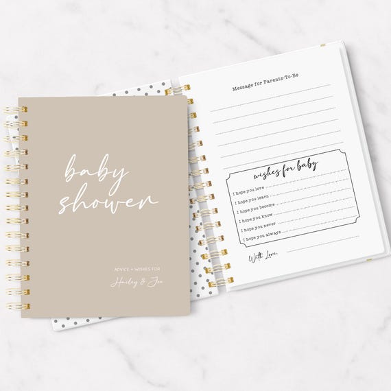Personalized Baby Shower Guest Book | Wishes for Baby | Advice for Parents | Baby Shower Sign in Book | Baby Keepsake
