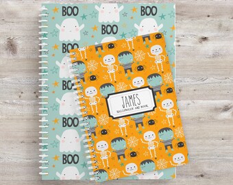 Halloween Sketchbook, Notebook, Trick or Treat, Halloween Party, Personalized, Gift, 2 Sizes