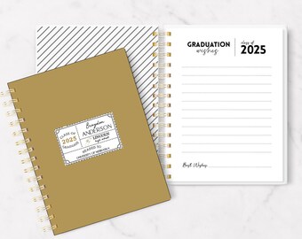 Personalized Graduation Guest Book: Spiral Notebook, Advice & Memories