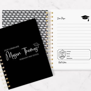 Graduation Guest Book, Spiral Notebook, Guest Book, Small Notebook, Personalized, Graduation Gift, Graduation Party, Advice