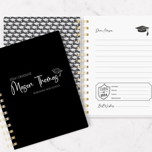 Graduation Guest Book, Spiral Notebook, Guest Book, Small Notebook, Personalized, Graduation Gift, Graduation Party, Advice image 1