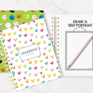 Mini Kids Art Journal, Sketchbook, Personalized Gift, Journal, Writing, Drawing, Birthday Gift Soft Cover, 5.5" x 7.25"