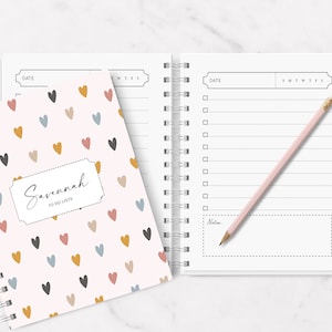 Small To Do List Notebook, Personalized, 75 pages, Notebook, To Do List, 5.5" x 7.25"