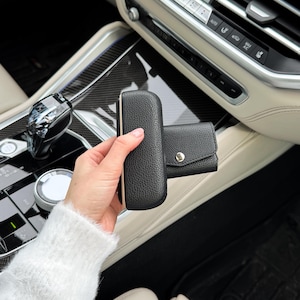 Set di custodie di lusso in pelle nera 3 in 1 per IQOS Iluma - Set di custodie di qualità premium Do.Dreamss per dispositivo IQOS Iluma e supporto Terrea Pack