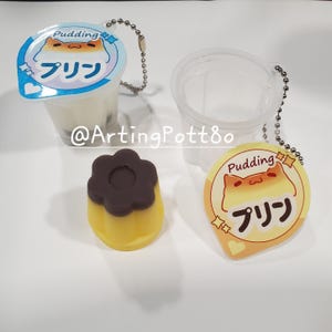 Cat Pudding keychains - Removable vanilla scented squishy charm