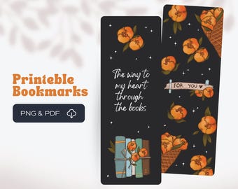 Printable Dark Academia Bookmarks Aesthetic Digital Download Cozy Vintage Book Lover Gift Floral Bookish Stationery PNG PDF