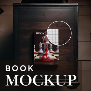 Dark PSD Photoshop Book Mockup on Dark Academia Background: Hardcover Book, Book Mockup for Hardback, Book Mockup, Fantasy Book Mockup