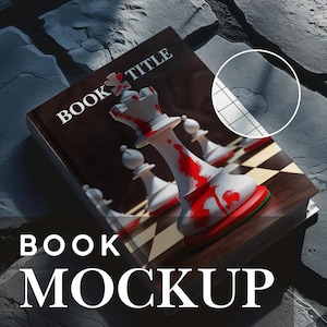 Angled PSD Photoshop Book Mockup on Fantasy Stone Background: Hardcover Book, Book Mockup for Hardback, Book Mockup, Fantasy Book Mockup