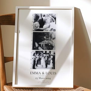 Foto ricordo di coppia personalizzata in stile Polaroid, regalo romantico, decorazione da parete unica, regalo di nozze, regalo per lei, per lui