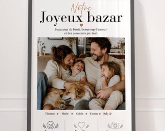 Personalized family poster with photo, Personalized family gift with photo, Gift for parents, Family decoration, Family gift idea