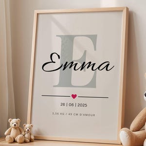 Regalo di nascita personalizzato, Poster di nascita personalizzato, Poster di nascita del bambino, Decorazione murale per la cameretta del bambino, Regalo ricordo per neonato