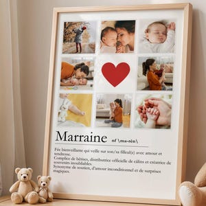 Personalized Godmother Poster with Photo, Godmother Definition, Original Godmother Gift - Godson Goddaughter Gift Idea, Baptism Wall Art