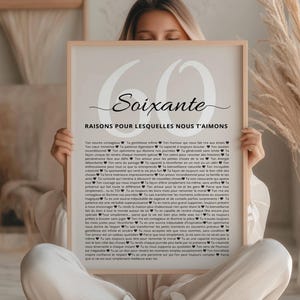 Affiche  60 ans Personnalisée, Cadeau anniversaire personnalisé 60 ans,  Idée Cadeaux 60 ans, idée Cadeau Femme & Homme  60ème Anniversaire,