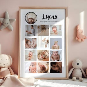 Poster personalizzato per neonati "Il mio primo anno" - Poster ricordo 12 mesi - Regalo di nascita originale - Idea primo compleanno - Battesimo