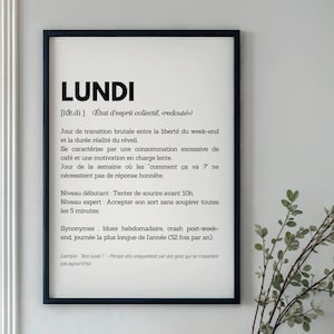 Poster con citazione motivazionale, poster con definizione di umorismo da ufficio, regalo originale per colleghi, arredamento per spazi di lavoro open space, idea regalo aziendale