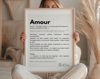 Personalized Love Definition Poster – Valentine's Day Gift Idea for Couples, Humorous & Tender Love Poster, Wall Decor, Couple's Anniversary