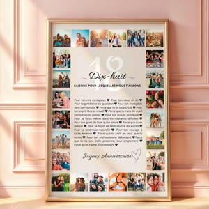 Regalo personalizado para el 18.º cumpleaños, idea de regalo para el 18.º cumpleaños para mujeres y hombres, idea de regalo para el 18.º cumpleaños, póster personalizado