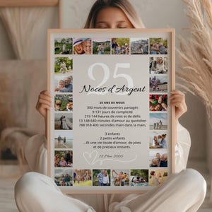 Regalo original de aniversario de bodas, póster personalizado para el 25.º aniversario de bodas, idea de regalo para parejas, póster personalizado para parejas