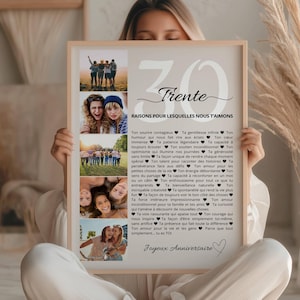 Gepersonaliseerde verjaardagsposter, gepersonaliseerd 30e verjaardagscadeau-idee, 30e verjaardagscadeaus voor vrouwen, 30e verjaardagscadeau-ideeën voor mannen