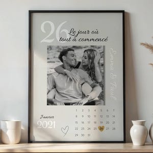 Regalo personalizado para pareja, póster para pareja, idea de regalo para aniversario de pareja, fecha de encuentro, boda o PACS, decoración de pared de amor
