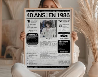 40th birthday poster, 40th birthday gift, personalized gift idea for men and women, personalized 40th birthday gift, personalized poster