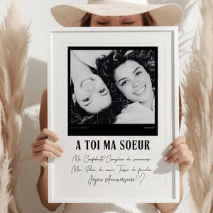 Poster personalizzato per il compleanno della sorella con foto, idea regalo per la sorella, definizione di sorella, decorazione da parete con foto