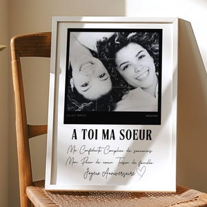 Regalo di compleanno personalizzato per sorella con foto, idea regalo per sorella, poster fotografico con definizione di sorella, decorazione da parete con foto