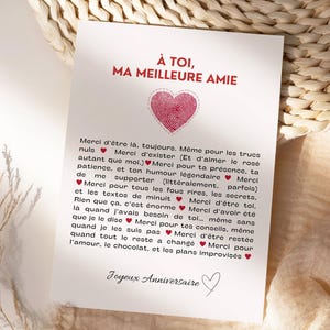Carte définition amie, Idée cadeau pour amie, Carte d'anniversaire, Carte d'amitié, Cadeau  Personnalisée, Idée cadeau personnalisé