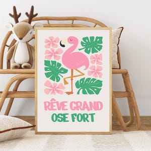 Arte murale per la cameretta delle bambine, poster di animali rosa, decorazione per la cameretta delle bambine, idea regalo per nascita e battesimo, tema savana, arte stampabile