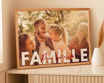 Personalized Family Photo Poster, Original Family Gift, Family Photo Poster, Personalized Wall Decoration, Family Gift Idea